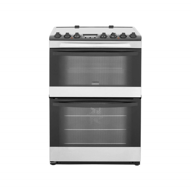 Zanussi ZCV68310XA 60cm Electric Double Oven Cooker With Ceramic Hob Stainless Steel