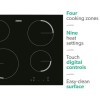 Zanussi ZEV6240FBA 59cm Touch Control Four Zone Ceramic Hob - Black