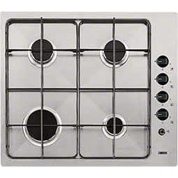 Zanussi ZGL642TX 58cm Wide Four Burner Gas Hob In Stainless Steel