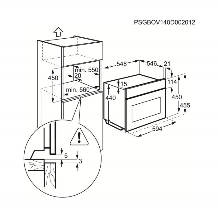 Zanussi ZKG44500XA Compact Height Builtin Microwave With Grill