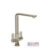 Zoom ZP1026 Vito Twin Lever Monobloc Brushed Nickel Tap