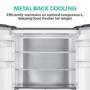 electriQ 466 Litre Four Door American Fridge Freezer - Stainless Steel