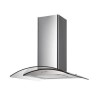 GRADE A2 - electriQ 70cm Curved Glass Chimney Cooker Hood in Stainless Steel
