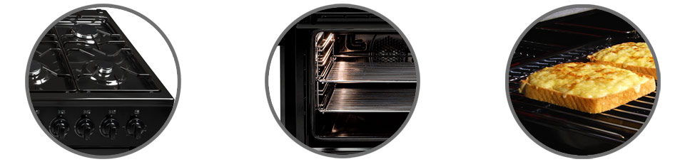 Beko Range Cooker electric double oven, electric grill and gas hob