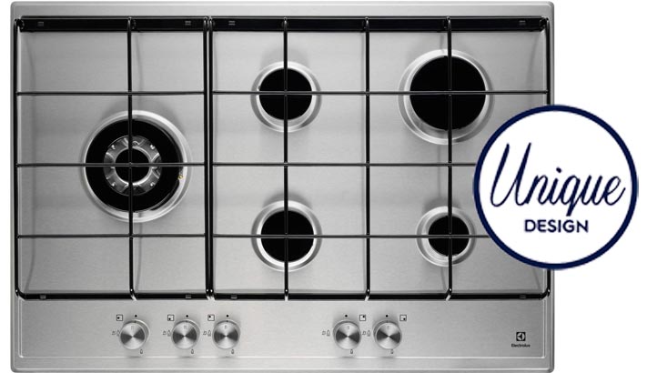 Electrolux EGH7253SOX Gas Hob with 5 burners including SideWok