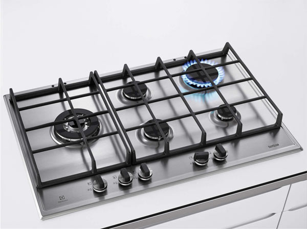 Electrolux EGH7353SXX 5 burner gas hob and SideWok