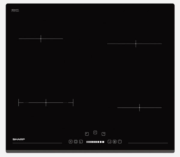 SHARP KH6V08BS00 induction hob with precise touch controls