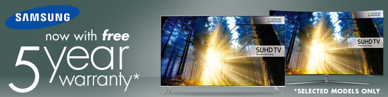 Free 5 Year Warranty on selected Samsung TVs