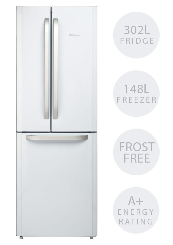 Hotpoint FFU3DW fridge freezer with French style doors