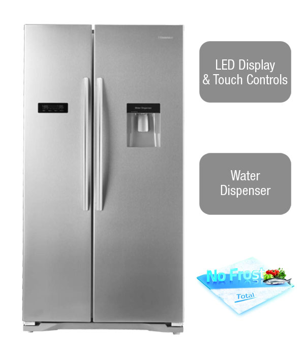 Hisense RS723N4WC1 American Fridge Freezer with water dispenser and LED display