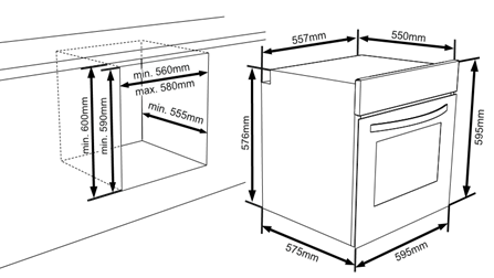 electriQ EQBIO1S technical drawing and dimensions