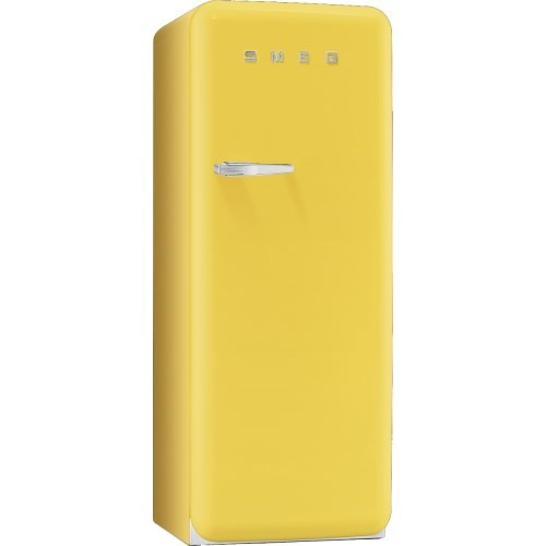 Smeg yellow freestanding fridge