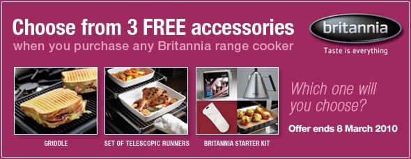 Free Accessory With Britania Range Cookers