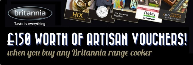 £150 worth of Artisan Vouchers with selected Britannia Range Cookers