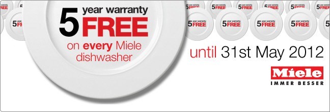 Miele 5 Year Warranty with Miele Dishwashers