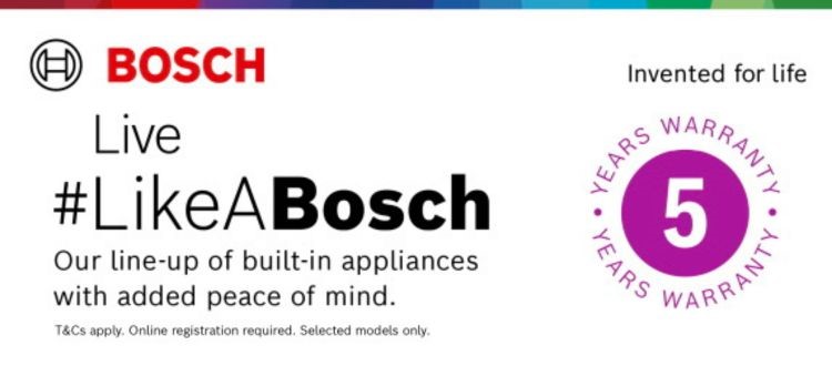 Bosch 5 Year Warranty.
