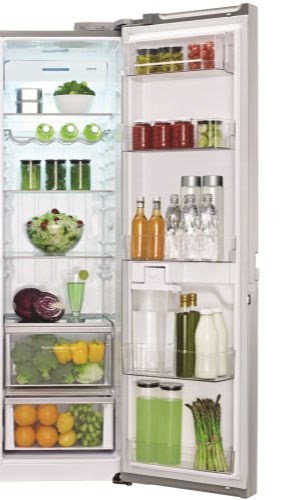 gsl545pvyv double door fridge freezer open