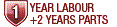 Warranty : 1 year labour/2 years parts