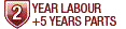 Warranty : 2 years labour/5 years parts