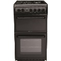 HAG51K Hotpoint 50cm Twin Cavity Gas Cooker in Black