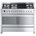 A4-8 Smeg Opera 120cm Dual Fuel Range Cooker in Stainless steel