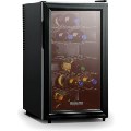 BW18BL Baumatic Freestanding 18 Bottle Wine Cooler in Black with Smoked Black Glass