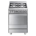 SUK61MX8 Smeg Concert Stainless Steel 60cm Dual Fuel Cooker