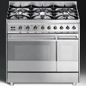 SY92PX8 Smeg SY92PX8 Symphony Dual Cavity Pyro 90cm Dual Fuel Range Cooker - Stainless Steel