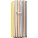 FAB28QCS1 Smeg 50s Style Right Hand Hinge Freestanding Fridge with Ice Box in Candy Stripe