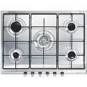 SE70S-6 Smeg SE70S-6 Classic Five Burner 70cm Gas Hob with Enamelled Pan Supports