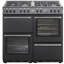 444449440 Belling Country Classic 100cm Dual Fuel Range Cooker in Black