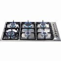 HCG931SS CDA Six Burner Gas Hob with FSD in Stainless steel
