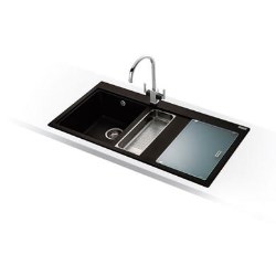 Franke Mythos 1.5 Bowl Granite Sink And Tap Designer Pack in Onyx - RHD - MTG651-100ROXDP