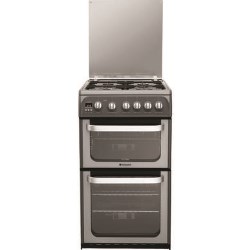 Hotpoint Ultima 50cm Double Oven Gas Cooker in Graphite - HUG52G