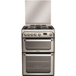 Hotpoint Ultima 60cm Double Oven Gas Cooker in Stainless Steel - HUG61X