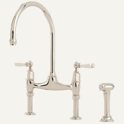 Perrin and Rowe Ionian 2 Hole Mix Tap with Rinse in Chrome - 4173CPIG