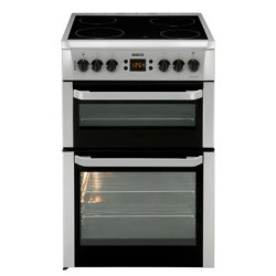 Beko Double Oven 60cm Electric Cooker with Programmable Timer in Silver - BDVC667S