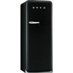 Smeg 50s Style Right Hand Hinge Freestanding Fridge with Ice Box in Black - FAB28QNE1