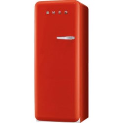 Smeg 50s Style Red Left Hand Hinge Freestanding Fridge with Ice Box