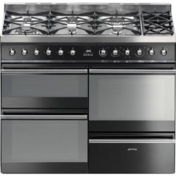 Smeg Symphony 110cm Dual Fuel Range Cooker in Black - SY4110BL8