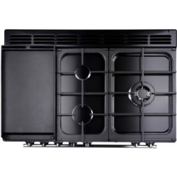 CDA Curved Glass 100cm Chimney Hood in Black