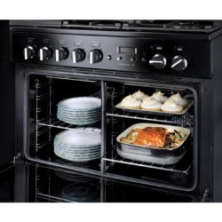 CDA Curved Glass 110cm Chimney Hood  in Black