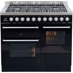 Britannia Ex-display E-line Extra Grill 100cm Dual Fuel Range Cooker in Gloss Black - SI10XG6EK-EX