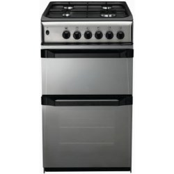 Indesit 50cm Twin Cavity Gas Cooker in Silver - IT50GM