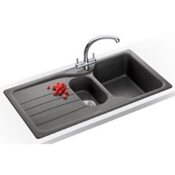 Franke Calypso 1.5 Bowl Granite Sink with Reversible Drainer in Graphite - COG651GGP