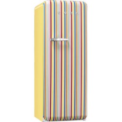 Smeg 50s Style Right Hand Hinge Freestanding Fridge with Ice Box in Candy Stripe - FAB28QCS1