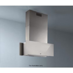 Best Secret 900mm Pendant Island Hood in Stainless Steel and White Painted Glass