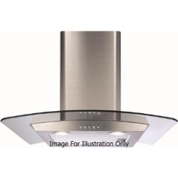 CDA Curved Glass 70cm Chimney Hood in Black - ECP72BL
