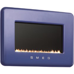 Smeg 50s Retro Style Natural Gas Wall Fire in Dark Blue