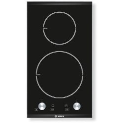 Bosch Logixx 2 Zone QuickTherm Ceramic Hob with Brushed Steel Trim in Black